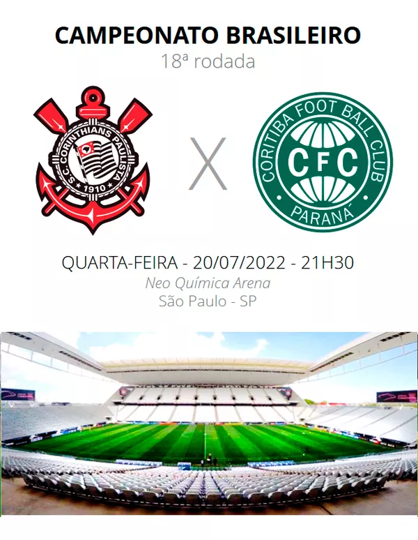 Corinthians x Coritiba: veja onde assistir, escalações, desfalques e arbitragem